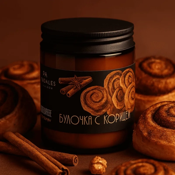 Свеча Cinnamon Bun коллаборация Ucandles × One Price Coffee — 190г 1 фитиль