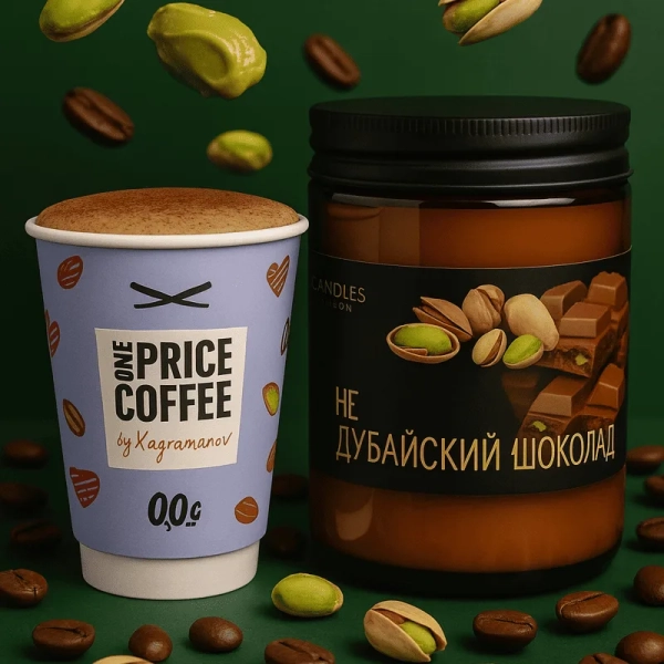 Фото Свеча ароматическая Не Дубайский Шоколад x One Price Coffee 190 гр