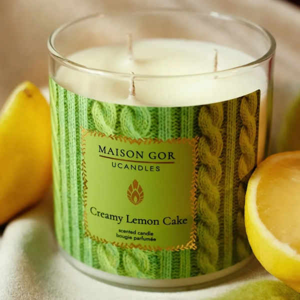 Ароматическая свеча Creamy Lemon Cake (Сливочный лимонный торт) с 3 фитилями