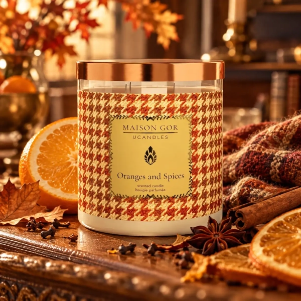 Ароматическая свеча Oranges and Spices (Апельсин и пряности) с 3 фитилями